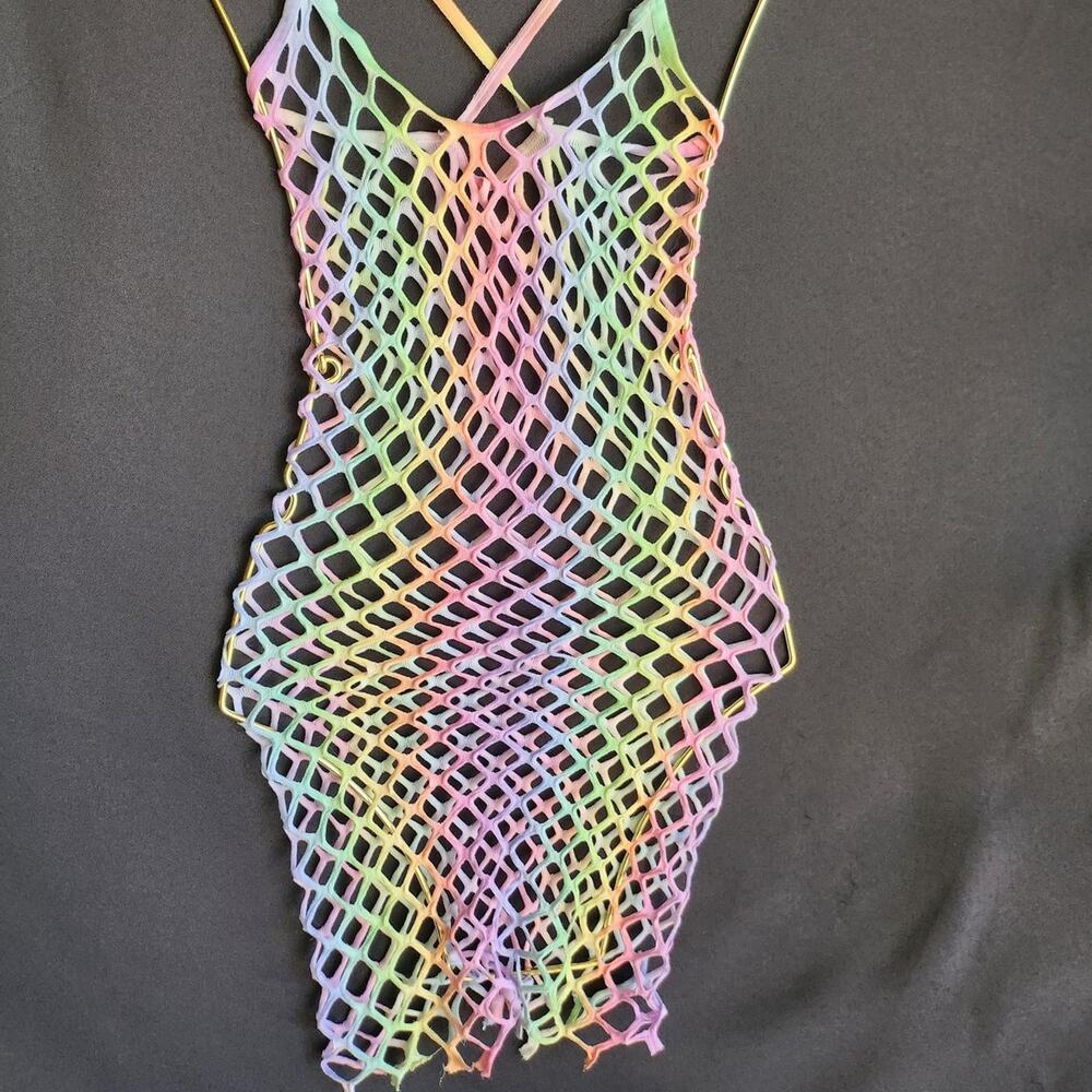 Multi coloured mesh Mini dress festival vibes